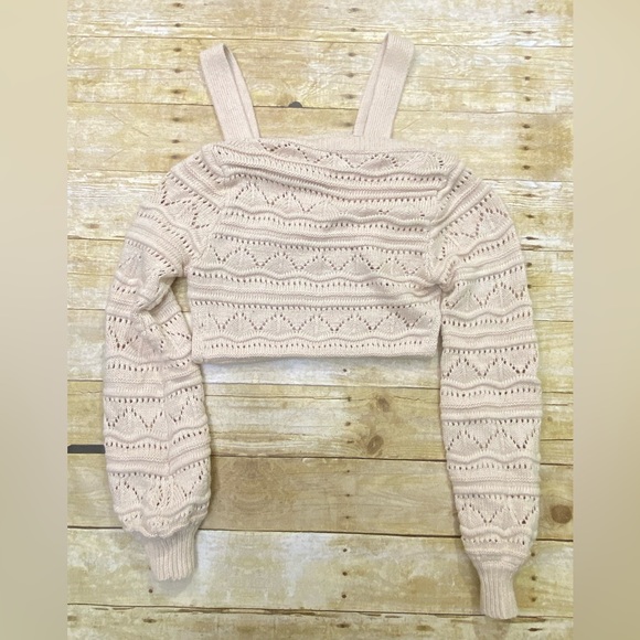 NWOT MAJORELLE Texture Stitch Sweater Set In Beige - Picture 6 of 8